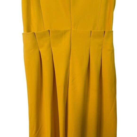 Mod X Women's Sunflower Yellow Crepe Texture Sleeveless Wide Leg Jumpsuit Size X - Picture 6 of 11